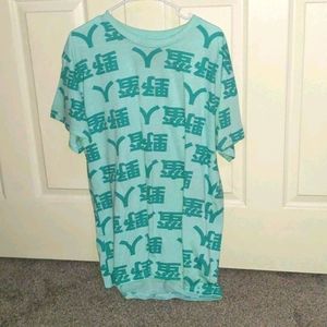 Bright Blue japanese kanji t-shirt